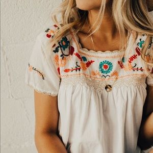 Roolee Floral Embroidered Blouse